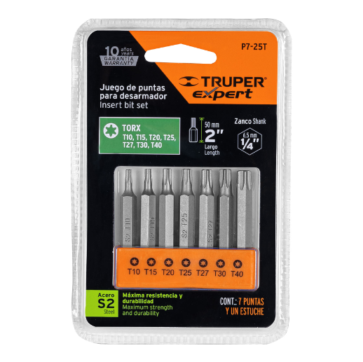 Juego de 7 puntas Torx, 2'