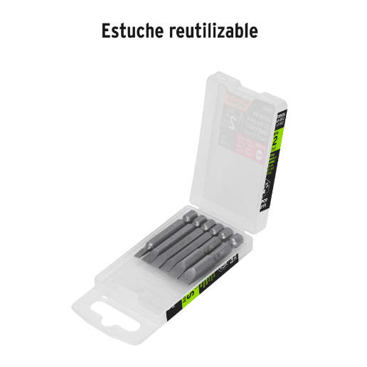 Juego de 6 puntas planas, largo 2”, Truper Expert