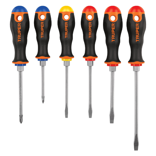 Juego de 6 desarmadores mango comfort grip