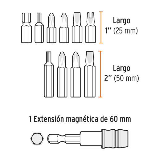 Juego de 58 puntas, 1", S2, Truper Expert