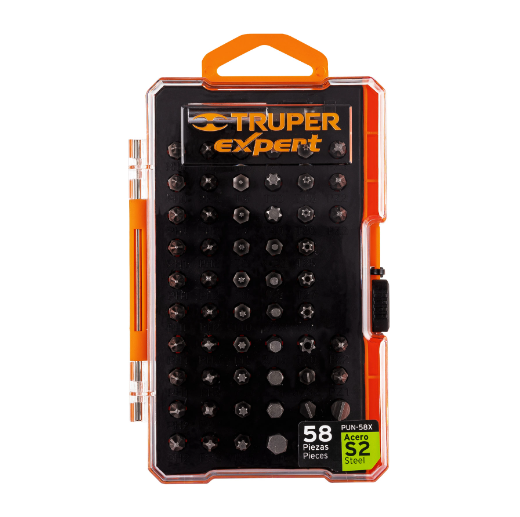 Juego de 58 puntas, 1", S2, Truper Expert