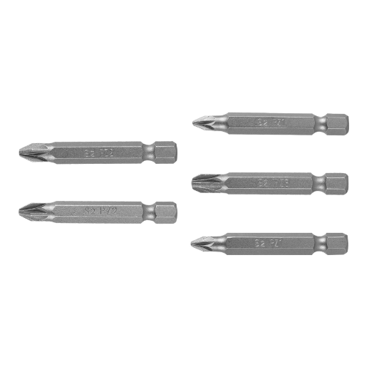 Juego de 5 puntas pozidriv, largo 2", blister