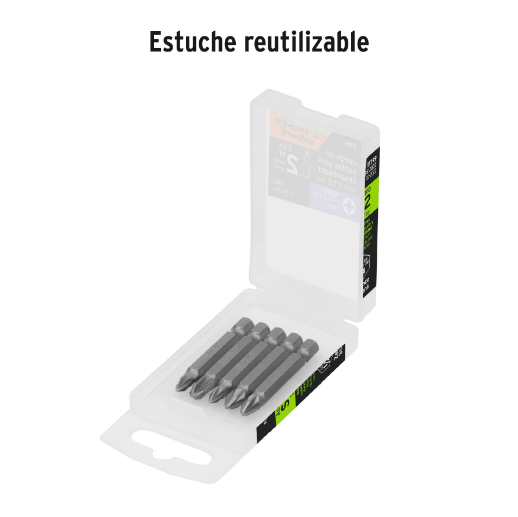 Juego de 5 puntas pozidriv, largo 2", blister