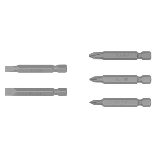 Juego de 5 puntas para desarmador, 2"