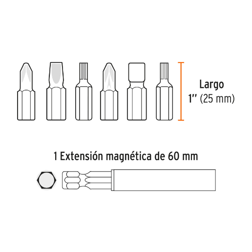 Juego de 31 puntas, 1", S2, Truper Expert