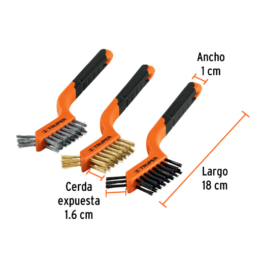Juego de 3 mini cepillo de alambre