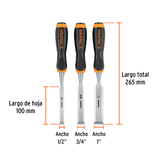 Juego de 3 Formones Truper