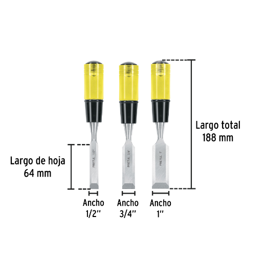 Juego de 3 Formones Pretul