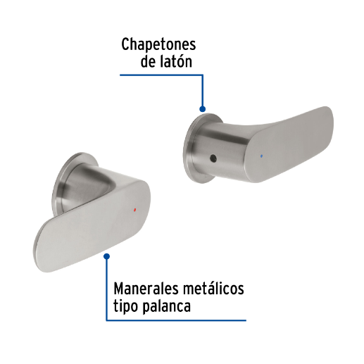 Juego de 2 manerales, regadera, satín, Riviera