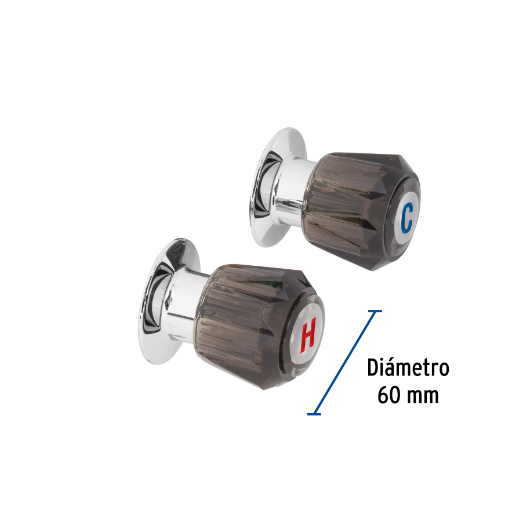 Juego de 2 manerales de acrilico regadera humo, Basic