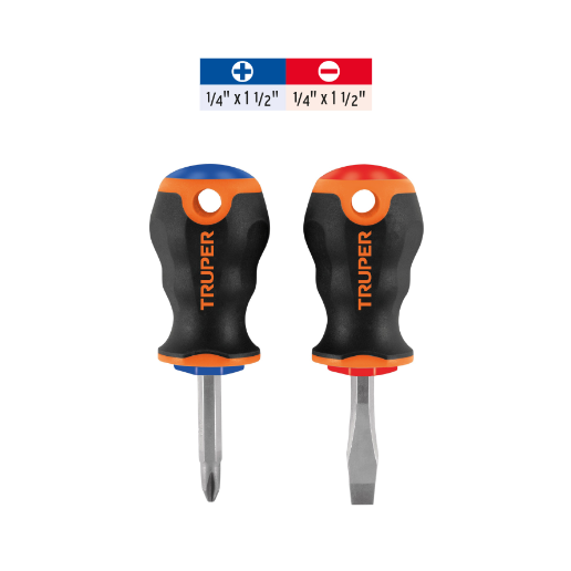 Juego de 2 desarmadores 3/16x4 mango comfort grip