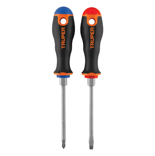 Juego de 2 desarmadores 1/4x4 mango comfort grip