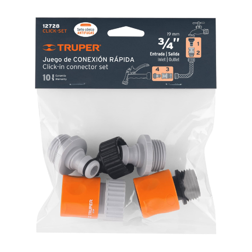 Juego de 5 conectores rápidos, entrada 3/4"