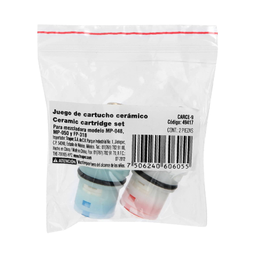 Juego de 2 cartuchos para mezcladoras plásticas, Basic
