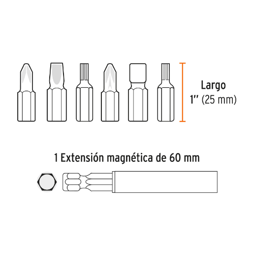 Juego de 19 puntas, 1", S2, Truper Expert