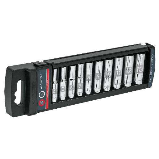 Juego de 10 dados largos, cuadro 1/4", standard