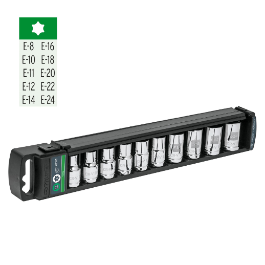 Juego dados, punta torx,1/2", 10 piezas