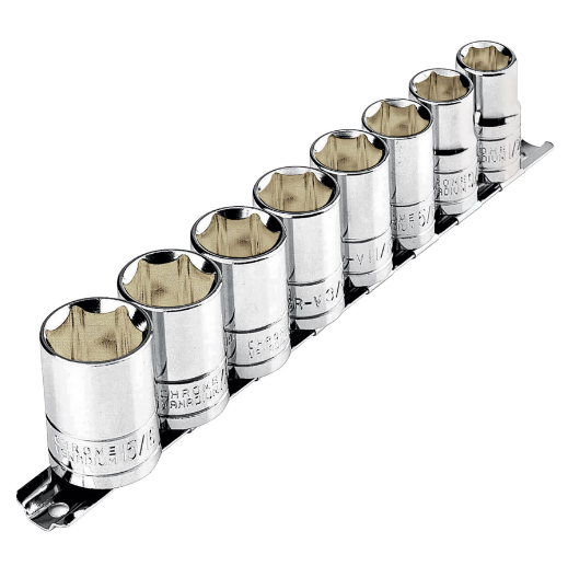 Juego dados, cuadro 1/2", 9 piezas, pretul