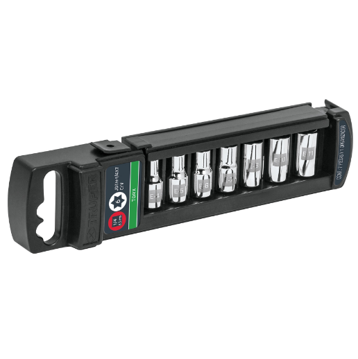 Juego dados torx hembra, 1/4", 7 piezas