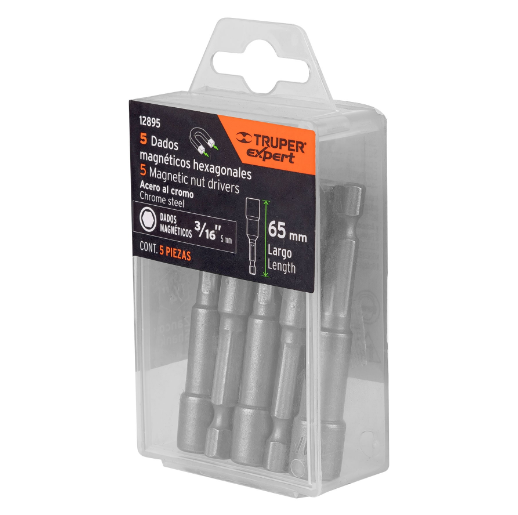 Juego dados magnéticos, 3/16", 5 piezas, Truper Expert