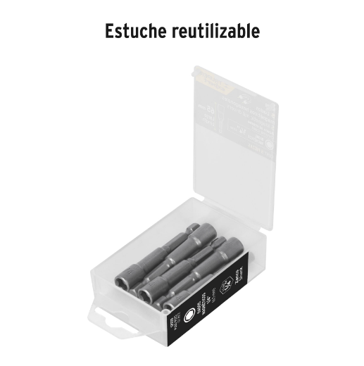 Juego dados magnéticos, 1/4", 5 piezas, Truper Expert