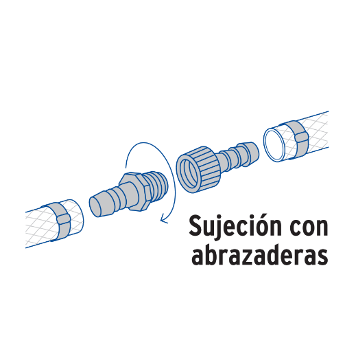 Juego conector manguera de polipropileno, 3/4"