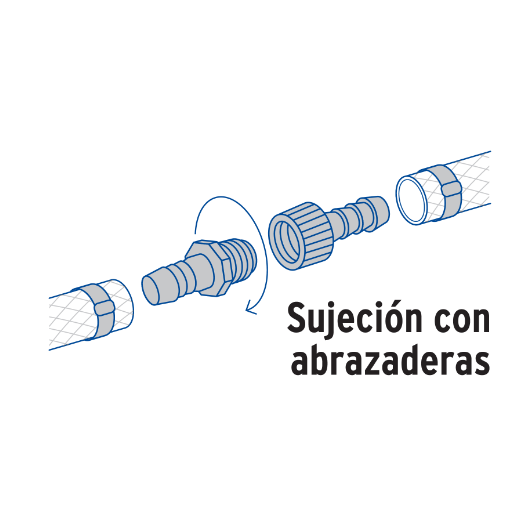 Juego conector manguera de polipropileno, 1/2"