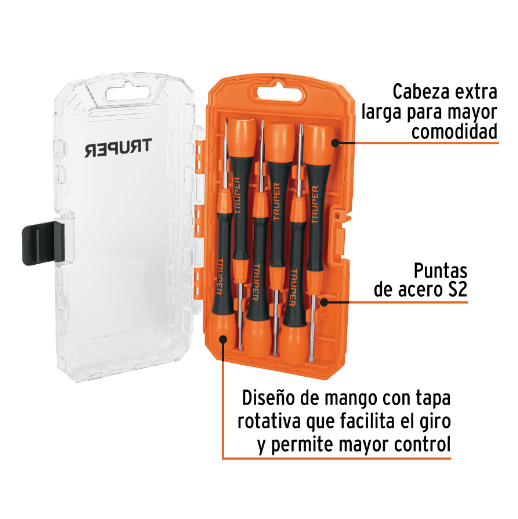 Juego con desarmadores de precisión, 6 piezas