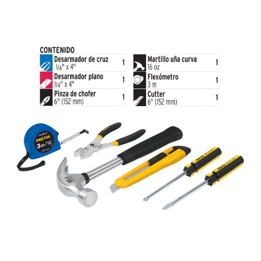 Juego casero de herramientas, 6 piezas, pretul