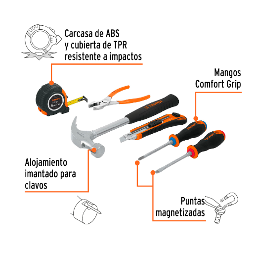 Juego casero de herramientas, 6 piezas