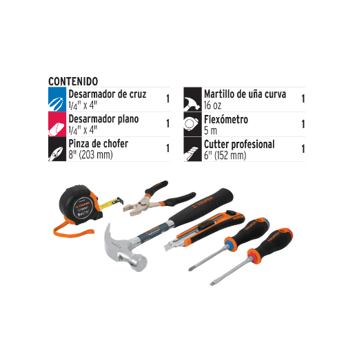 Juego casero de herramientas, 6 piezas