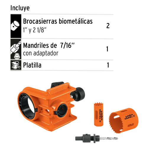 Juego bimetálico para instalar cerraduras, Truper Expert