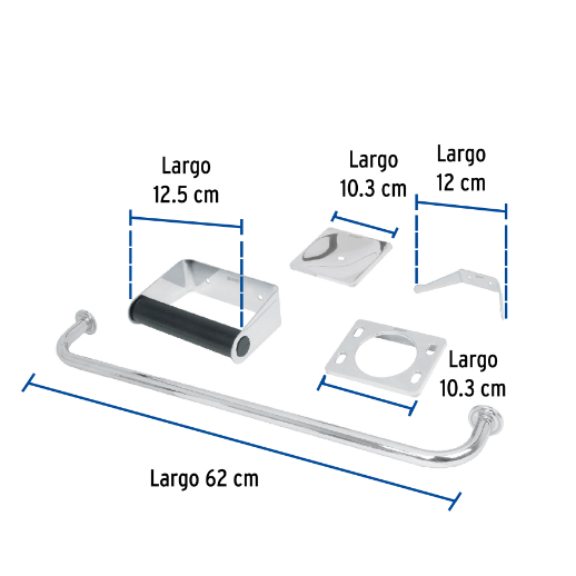 Juego accesorios baño, 5 piezas, basic