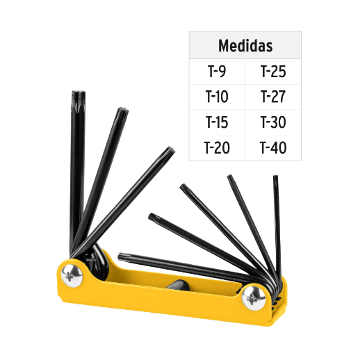 Juego 8 llaves torx, tipo navaja, Pretul a granel
