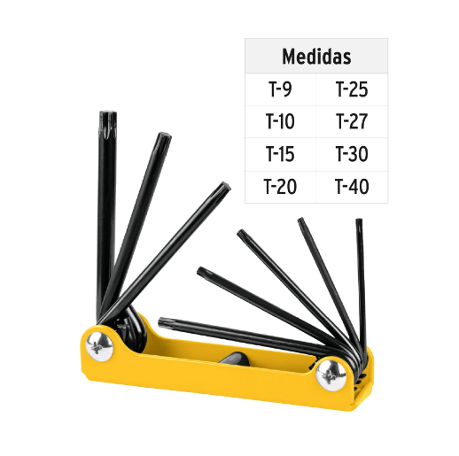 Juego 8 llaves torx, tipo navaja, Pretul