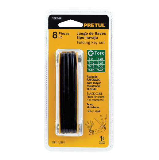 Juego 8 llaves torx, tipo navaja, Pretul