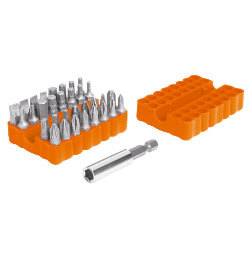 Juego 33 puntas combinadas, largo 1", organizador