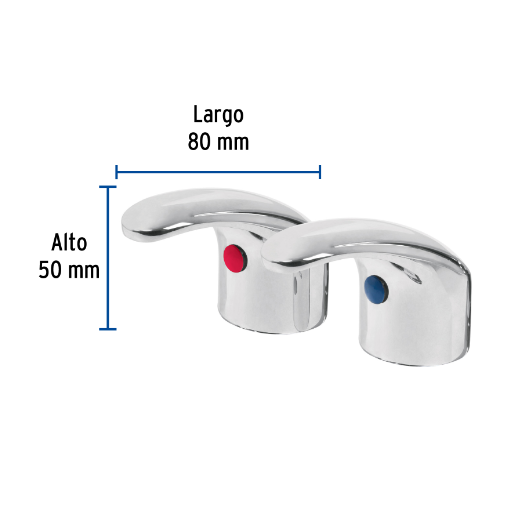 Juego 2 manerales tipo palanca para lavabo, Aqua