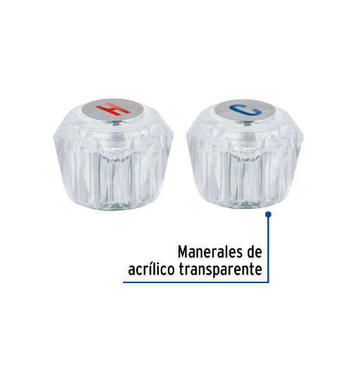 Juego 2 manerales para lavabo y fregadero, de acrílico,basic
