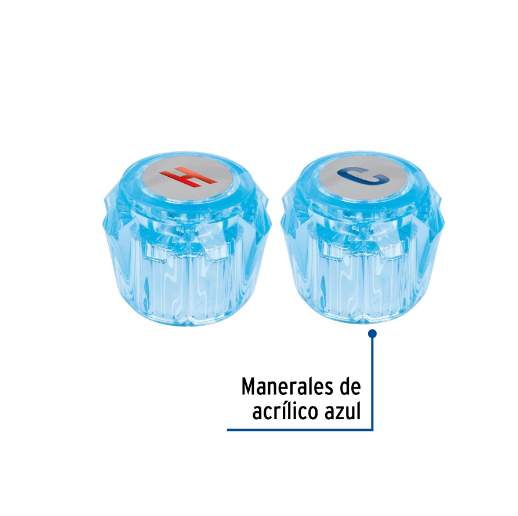 Juego 2 manerales de acrilico fregadero y lavabo azul, Basic