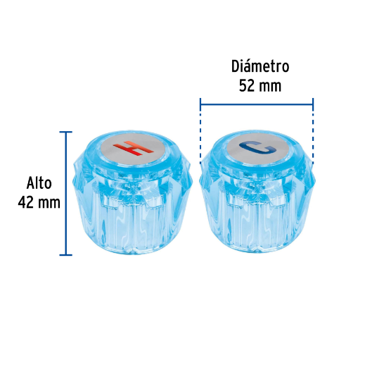 Juego 2 manerales de acrilico fregadero y lavabo azul, Basic