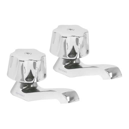 Juego 2 llaves para lavabo, manerales hexagonal, Basic
