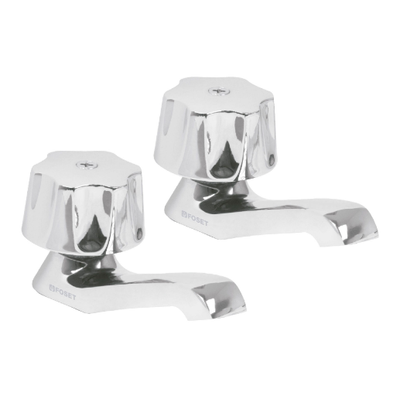 Juego 2 llaves para lavabo, manerales hexagonal, Basic