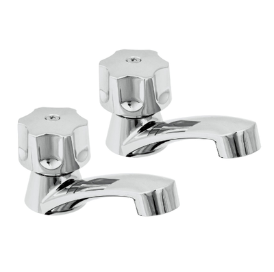 Juego 2 llaves para lavabo, ABS, manerales hexagonal, Basic