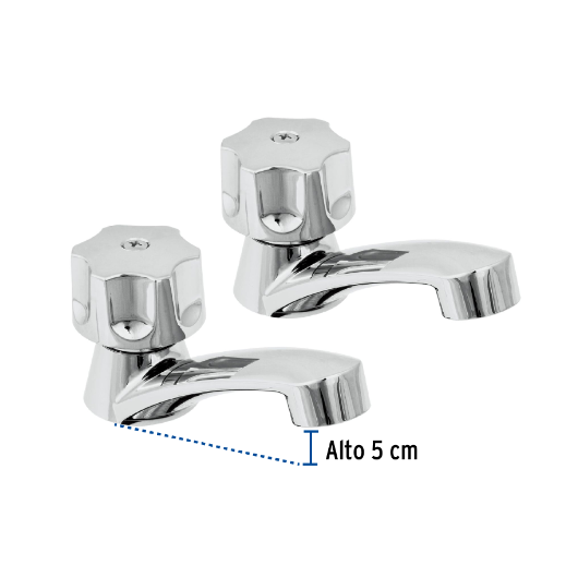 Juego 2 llaves para lavabo, ABS, manerales hexagonal, Basic