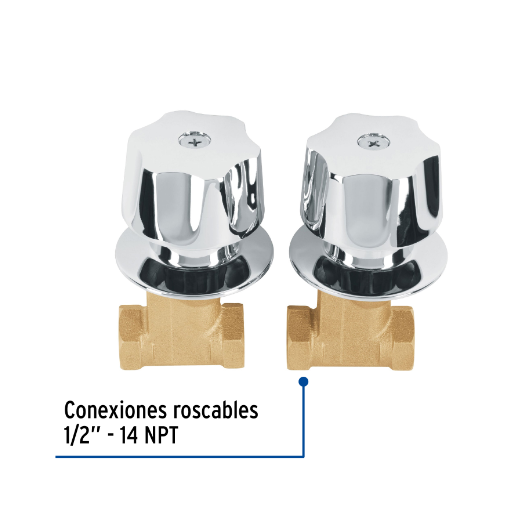 Juego 2 llaves empotrar, regadera, roscables, cubo, Basic