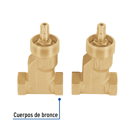 Juego 2 llaves empotrar roscables, cerámico de 1/4 vuelta