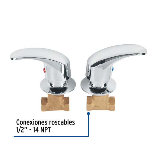 Juego 2 llaves de empotrar, roscables tipo palanca, Aqua