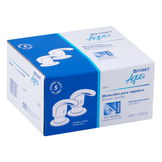 Jgo 2 piezas manerales grandes, palanca, empotrar, Aqua