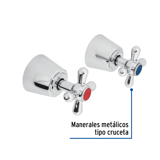 Jgo 2 piezas manerales grandes, cruceta, empotrar, Aqua